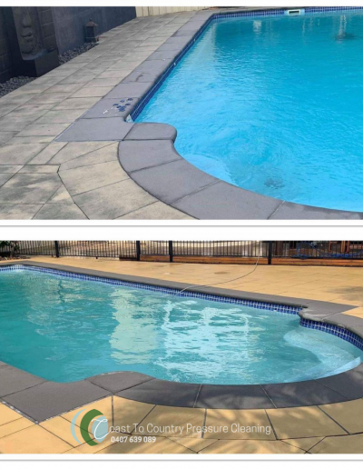 Before and after pool surrounds