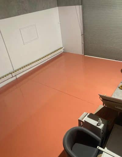 orange epoxy flooring