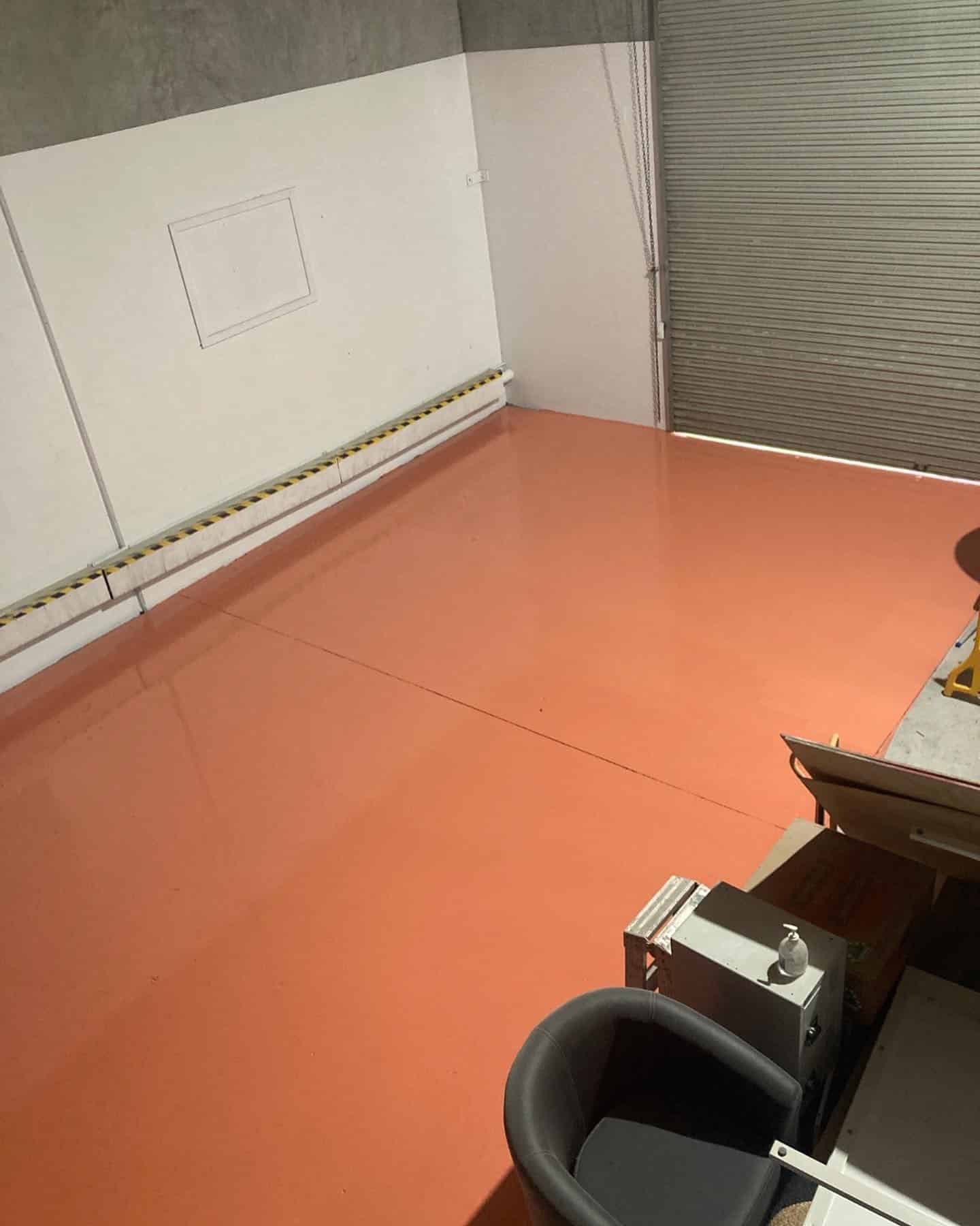 orange epoxy flooring