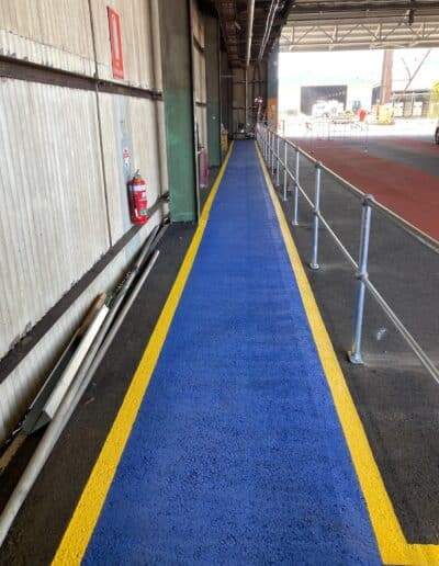 line marking safe walk ways industrial shed