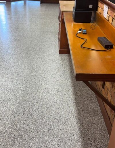 barber shop epoxy commercial flooring